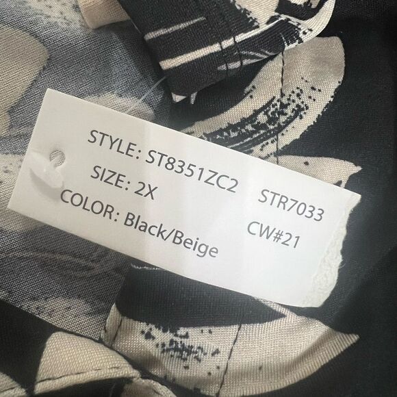 4/$25 Zac & Rachel pop over blouse size 2X floral long sleeve office casual New - Picture 8 of 9